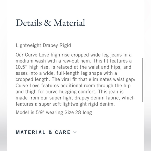 Abercrombie & Fitch - Curve Love High Rise Cropped Wide Leg Jeans - Picture 6 of 9